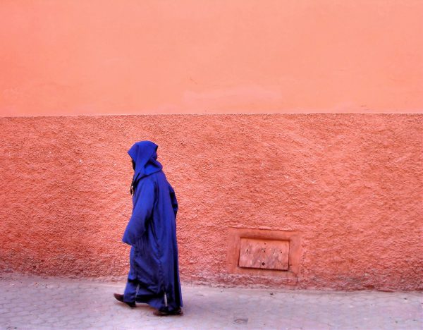 Man Wearing Purple Djellaba in Marrakech, Morocco - Encircle Photos