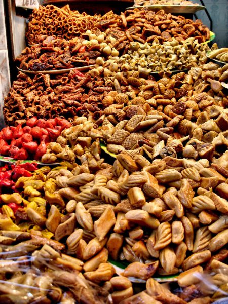 Row of Candy at Souk Kchacha in Marrakech, Morocco - Encircle Photos
