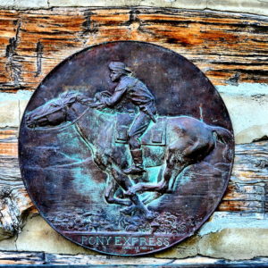 Pony Express Plaque at Ehmen Park Station in Gothenburg, Nebraska - Encircle Photos