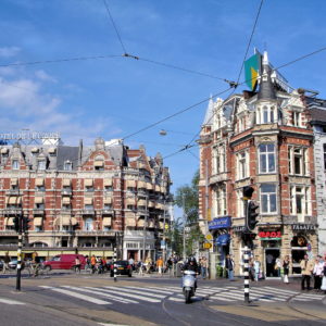 Busy Muntplein Intersection in Amsterdam, Netherlands - Encircle Photos