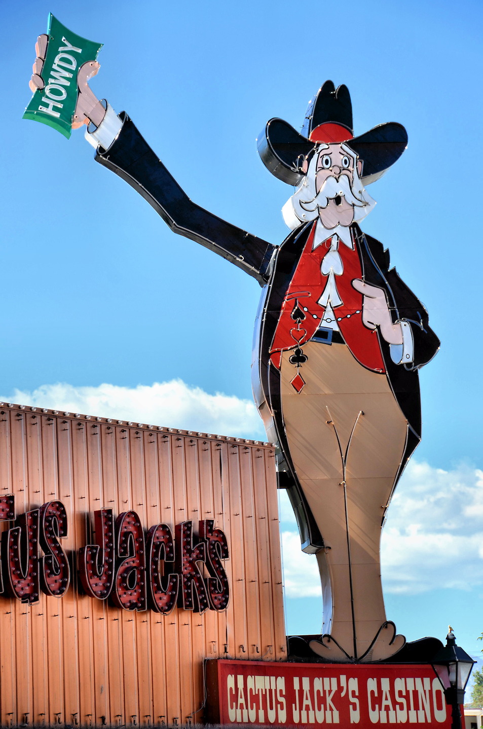 Cactus Jack's Casino Howdy Sign in Carson City, Nevada Encircle Photos