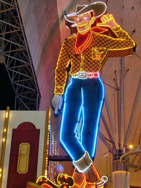Cowboy Neon Sign Vegas Vic in Downtown Las Vegas, Nevada - Encircle Photos