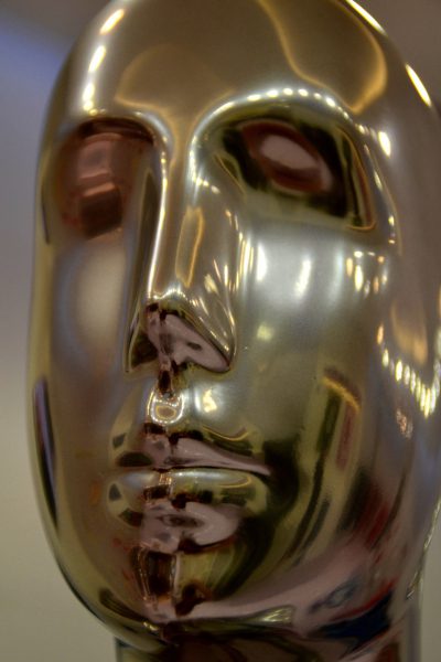 Stylized Bronze Male Mannequin Head from Faces on the Strip at Las Vegas, Nevada - Encircle Photos