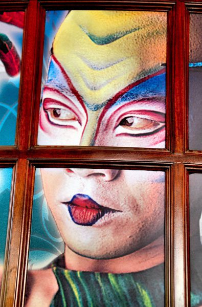 Cirque Du Soleil Performer Art, Window Pane from Faces on the Strip at Las Vegas, Nevada - Encircle Photos