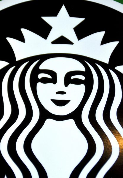 Siren in Starbucks Coffee Logo from Faces on the Strip at Las Vegas, Nevada - Encircle Photos