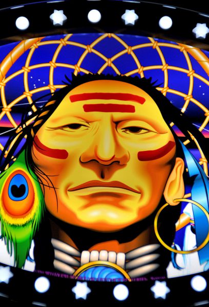 Indian Chief Art on Slot Machine from Faces on the Strip at Las Vegas, Nevada - Encircle Photos