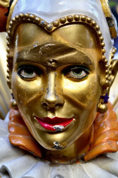 Female Mardi Gras Statue at Harrah’s from Faces on the Strip at Las Vegas, Nevada - Encircle Photos