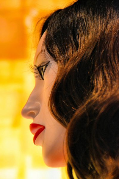 Female Brunette Mannequin with Red Lips from Faces on the Strip at Las Vegas, Nevada - Encircle Photos