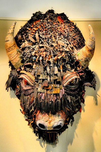 New Mexico State Capitol Building Buffalo Head Sculpture in Santa Fe, New Mexico - Encircle Photos