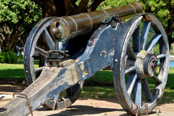 Cannon at Britomart Reserve in Akaroa, New Zealand - Encircle Photos