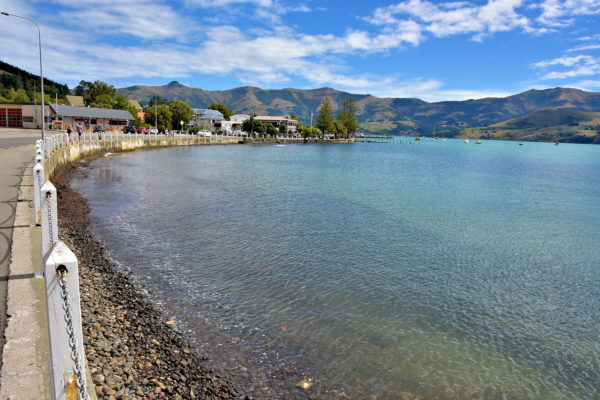 Demarcation of French and English in Akaroa, New Zealand - Encircle Photos
