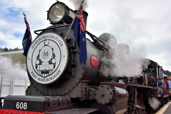 Marlborough Flyer Steam Engine in Picton, New Zealand - Encircle Photos