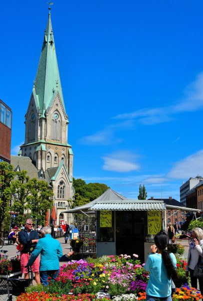 Flower Market in Town Square in Kristiansand, Norway - Encircle Photos