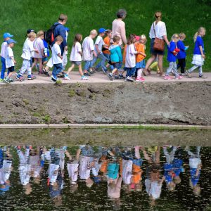 Children Walking in Row at Palace Park in Oslo, Norway - Encircle Photos