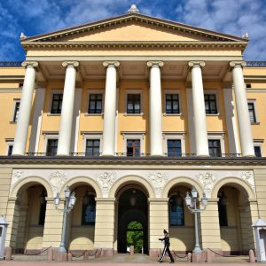 Norwegian Royal Palace Close Up in Oslo, Norway - Encircle Photos