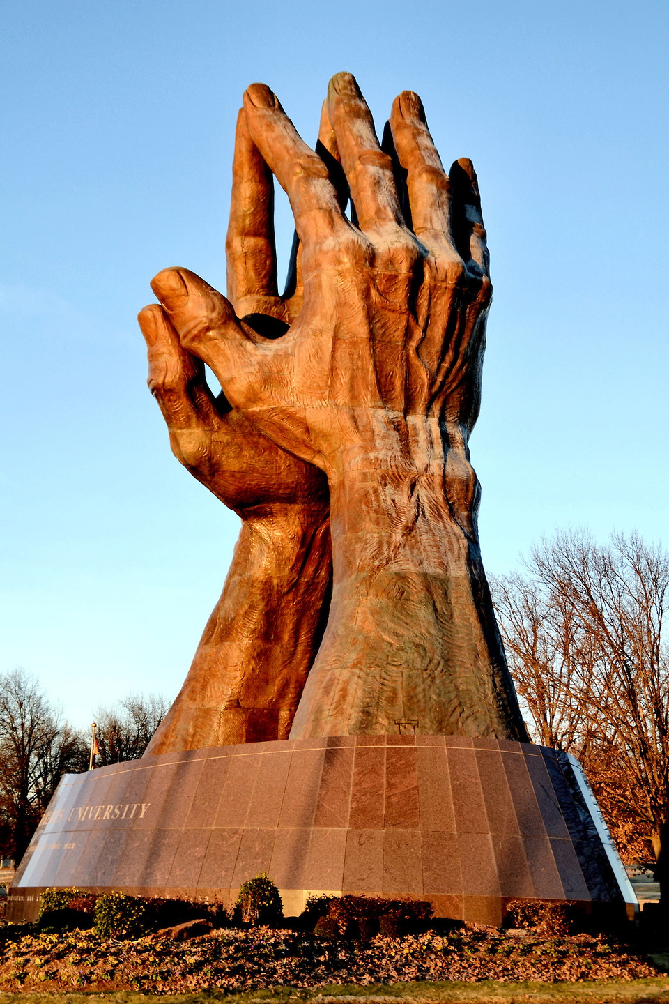 World's Largest Praying Hands Statue at Oral Roberts University in