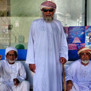 Three Old Arabian Men Wearing Omani Turbans in Khasab, Oman - Encircle Photos