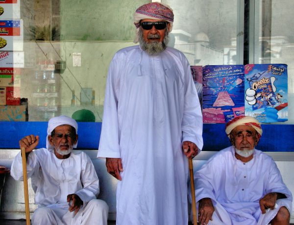 Three Old Arabian Men Wearing Omani Turbans in Khasab, Oman - Encircle Photos