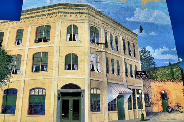 Hotel Josephine Mural Right Side Detail by John Michener in Grants Pass, Oregon - Encircle Photos