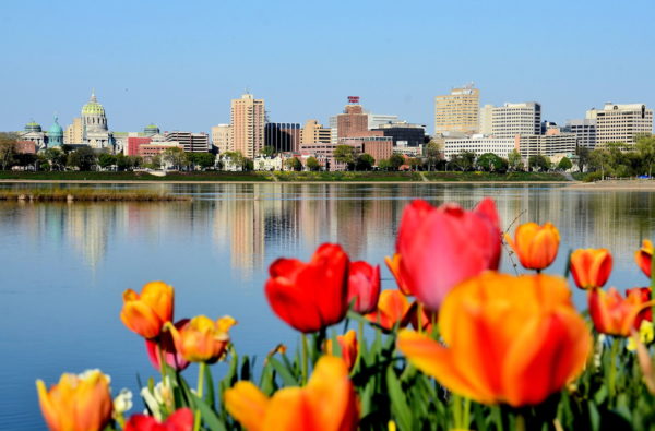 Downtown Skyline across Susquehanna River in Harrisburg, Pennsylvania - Encircle Photos