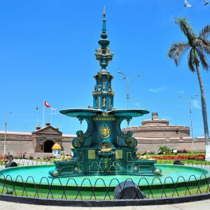 Independence Square Fountain in Callao, Peru - Encircle Photos