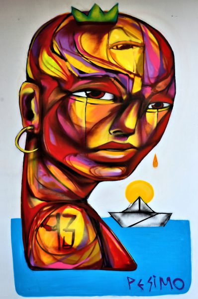 Cubism Style Woman with Third Eye Mural in Miraflores, Peru - Encircle Photos