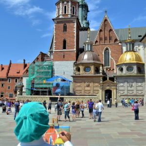 Artist Painting Wawel Cathedral in Kraków, Poland - Encircle Photos