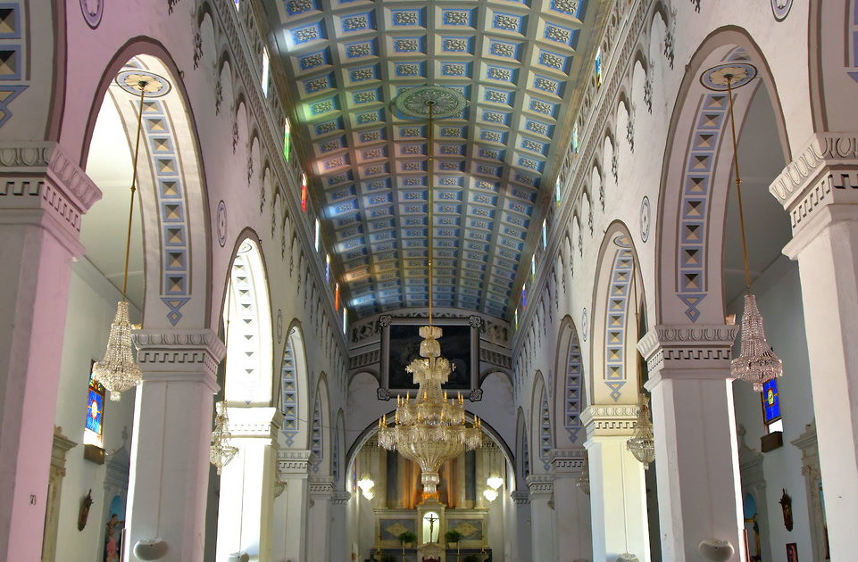 Interior of Iglesis de San Germán de Auxerre in San Germán, Puerto Rico ...