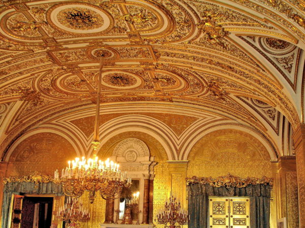 Golden Drawing Room in Hermitage Museum in Saint Petersburg, Russia - Encircle Photos