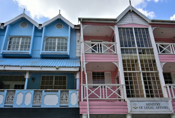 Pastel Painted Buildings on Bourbon Street in Castries, Saint Lucia - Encircle Photos