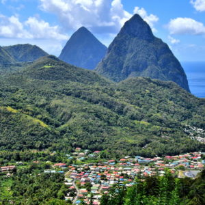 Magnificent Pitons Overshadowing Soufrière, Saint Lucia - Encircle Photos