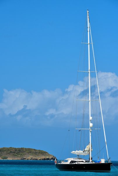 Anchored Sailboat in Marina in Marigot, Saint-Martin - Encircle Photos