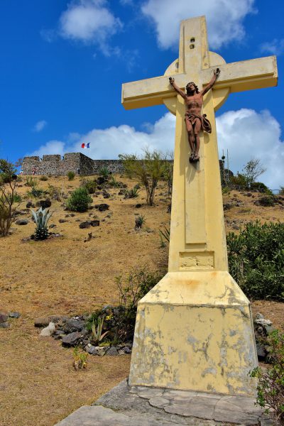 Crucifix at Base of Fort Marigot Hill in Marigot, Saint-Martin - Encircle Photos