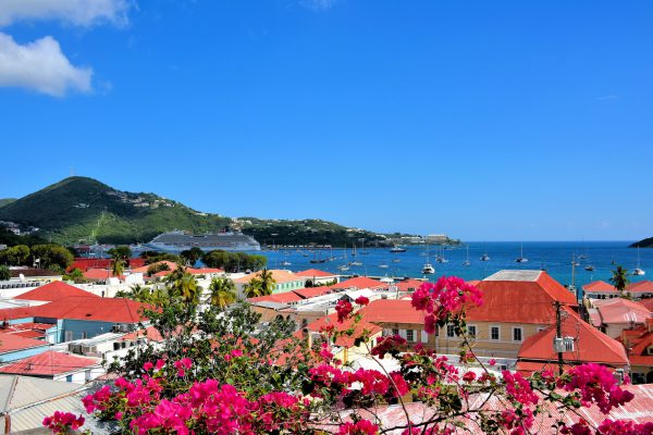 Red Roofs and Blue Harbor of Charlotte Amalie, Saint Thomas - Encircle Photos