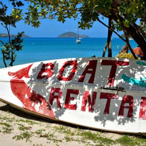 Boat Rental Sign at Magens Bay on the Northside, Saint Thomas - Encircle Photos
