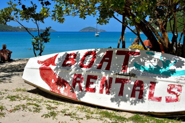 Boat Rental Sign at Magens Bay on the Northside, Saint Thomas - Encircle Photos