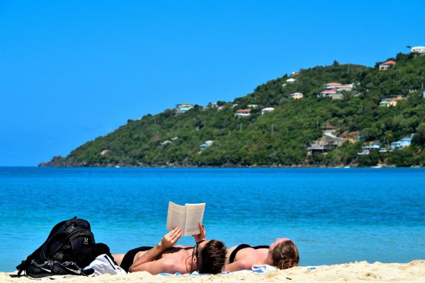 Couple Reading and Napping at Magens Bay on the Northside, Saint Thomas - Encircle Photos