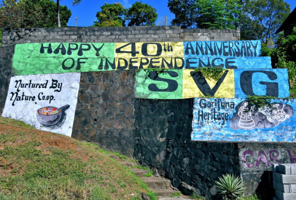 Independence Anniversary Sign in Campden Park, Saint Vincent - Encircle Photos