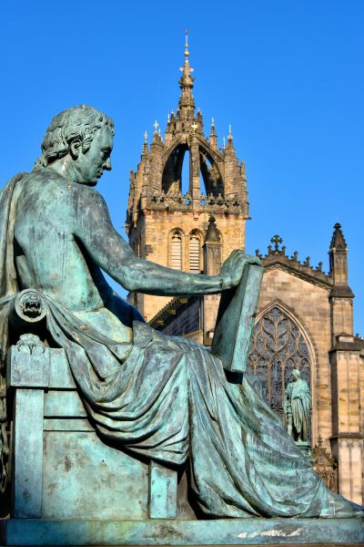 David Hume Statue in Edinburgh, Scotland - Encircle Photos