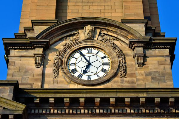 Clock of St. Andrew’s and St. George’s West Church in Edinburgh, Scotland - Encircle Photos