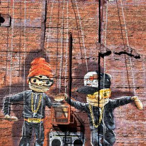 Hip Hop Marionettes Mural in Glasgow, Scotland - Encircle Photos
