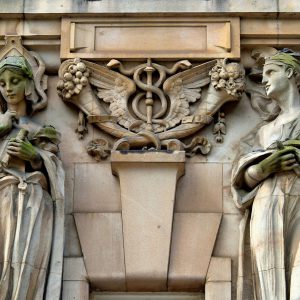 Sculpted Allegories at St Enoch Square in Glasgow, Scotland - Encircle Photos