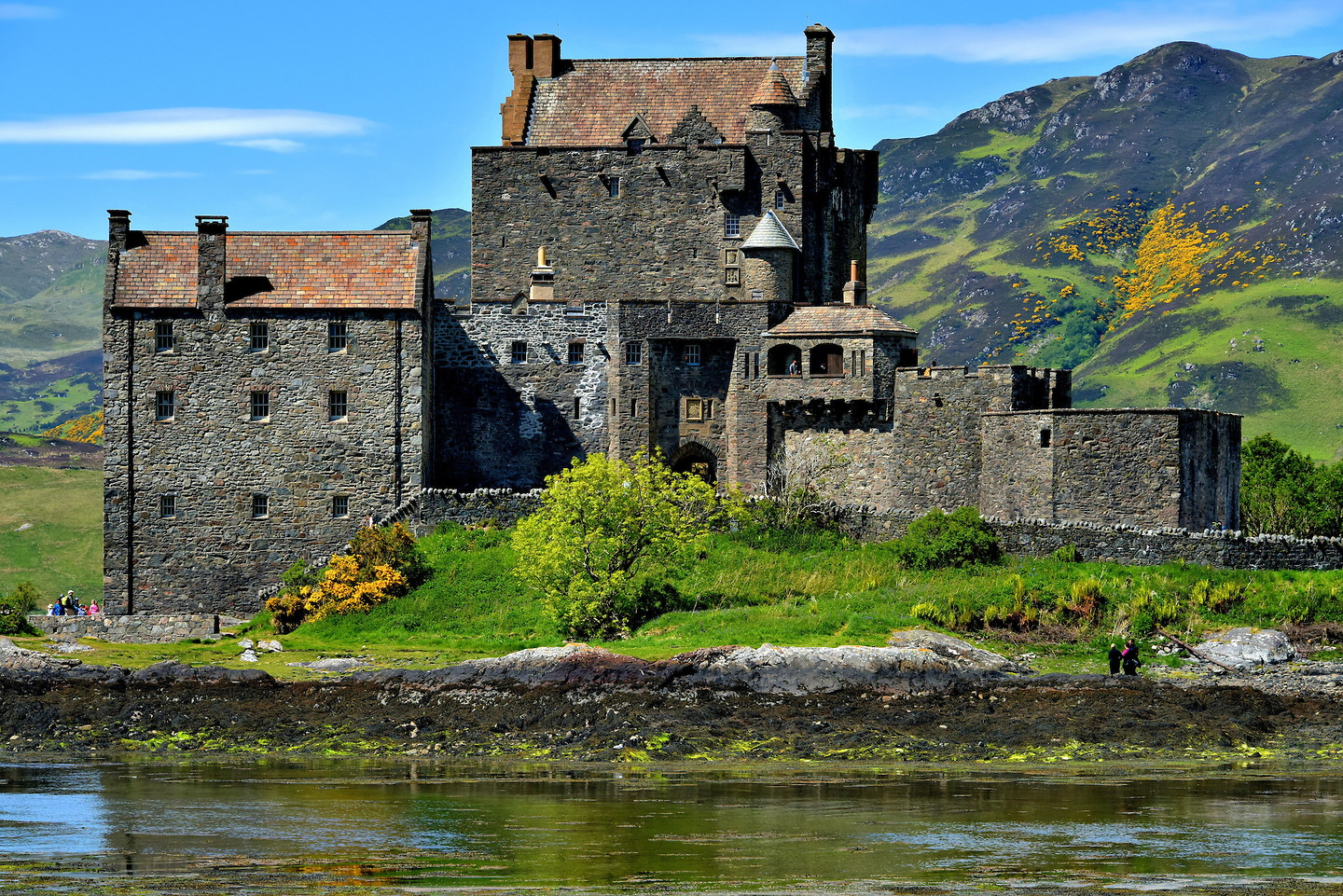 Eilean Donan Castle Profile on Loch Duich in Scottish Highlands