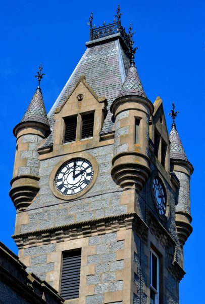 Clock Tower of Stewart’s Hall in Huntly, Scotland - Encircle Photos