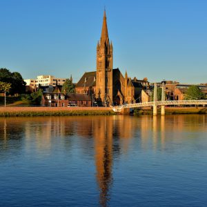 Spires along River Ness in Inverness, Scotland - Encircle Photos