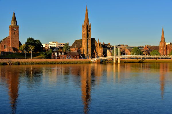 Spires along River Ness in Inverness, Scotland - Encircle Photos