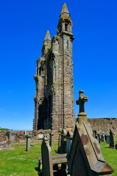 Cemetery and East Spires at St Andrews Cathedral, Scotland - Encircle Photos