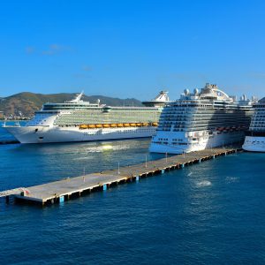 Three Cruise Ships Docked at Phillipsburg, Sint Maarten - Encircle Photos