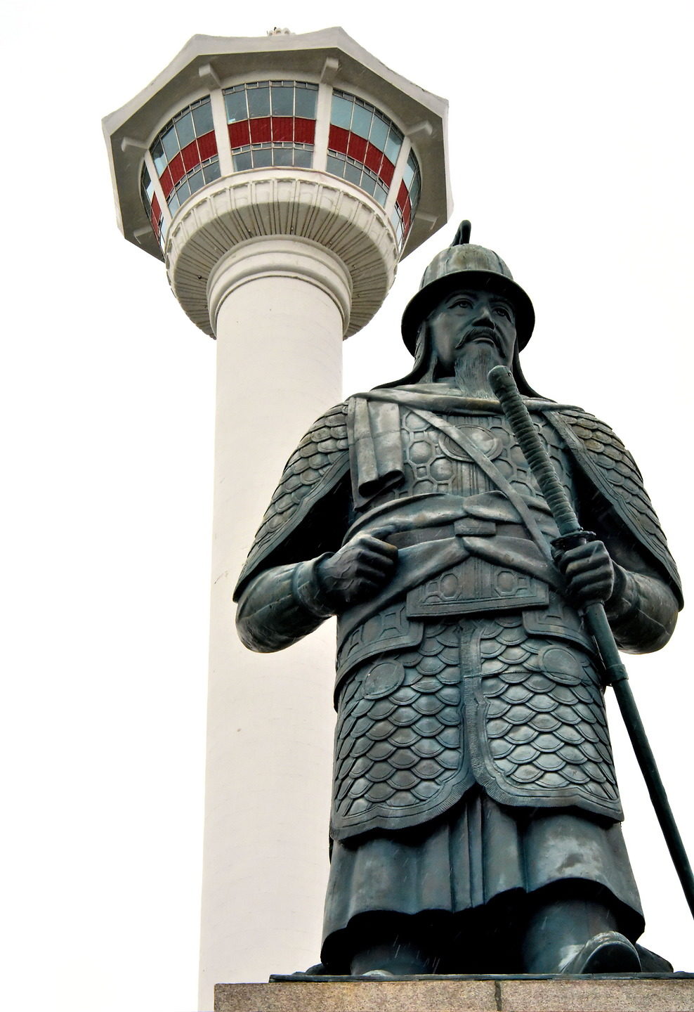 Admiral Yi Sunshin Statue at Yongdusan Park in Busan, South Korea