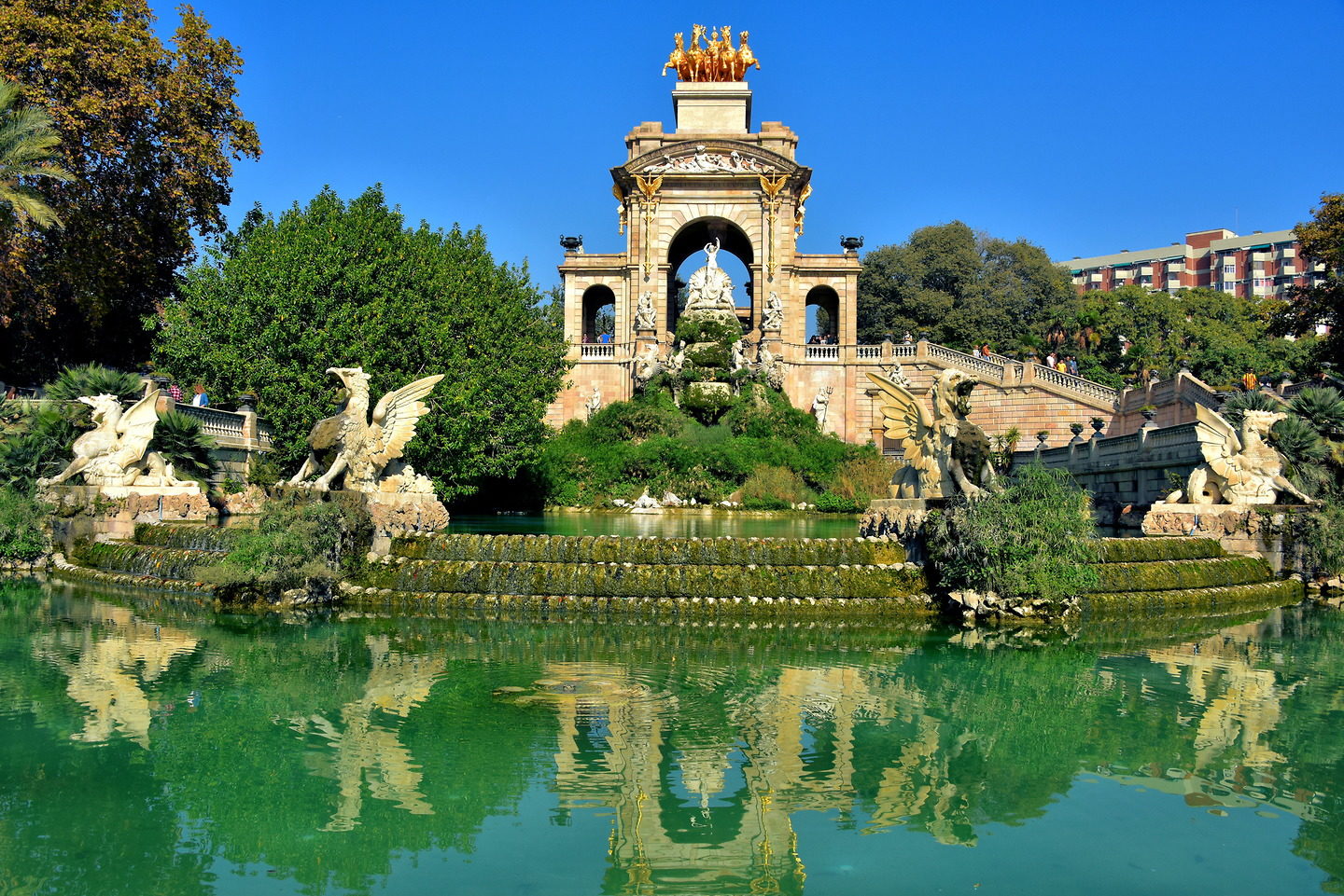 Font de la Cascada at Ciutadella Park in Ciutat Vella District in Barcelona, Spain - Encircle Photos